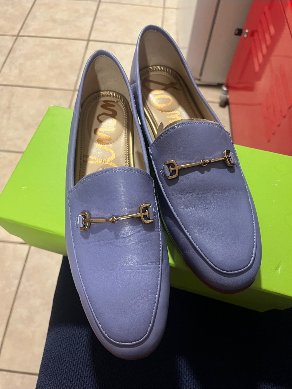 Sam Edelman Lorraine Loafers in Violet Leather-7.5.